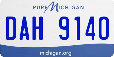 MI license plate DAH9140