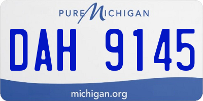 MI license plate DAH9145