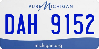 MI license plate DAH9152