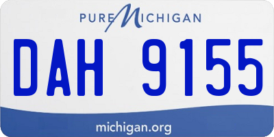 MI license plate DAH9155