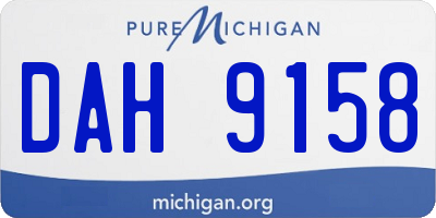 MI license plate DAH9158