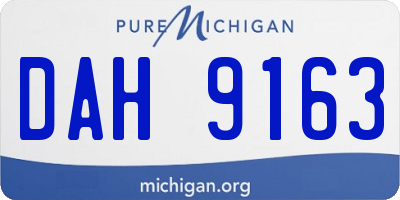 MI license plate DAH9163