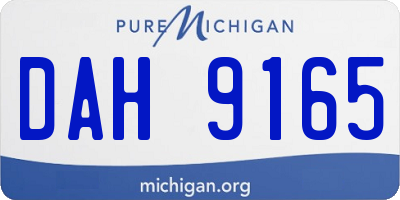 MI license plate DAH9165