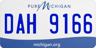 MI license plate DAH9166