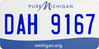 MI license plate DAH9167