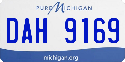 MI license plate DAH9169