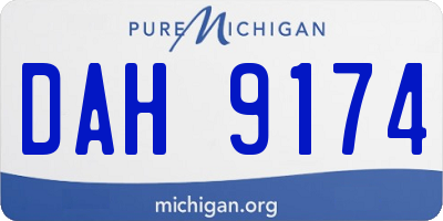 MI license plate DAH9174