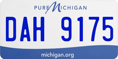 MI license plate DAH9175