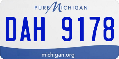 MI license plate DAH9178