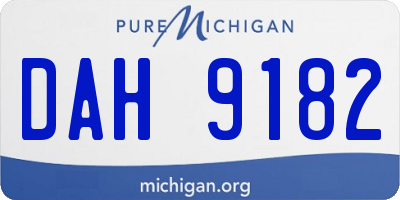 MI license plate DAH9182