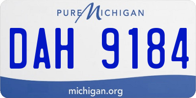 MI license plate DAH9184