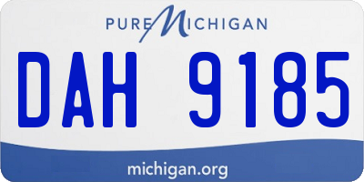 MI license plate DAH9185