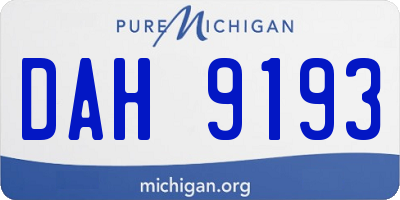 MI license plate DAH9193