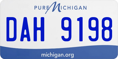 MI license plate DAH9198