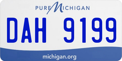 MI license plate DAH9199