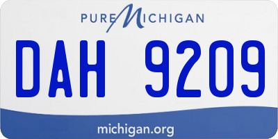 MI license plate DAH9209
