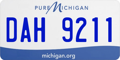 MI license plate DAH9211