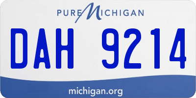 MI license plate DAH9214