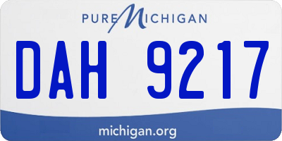 MI license plate DAH9217