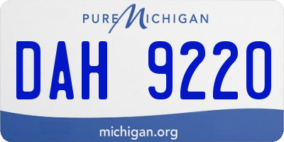MI license plate DAH9220