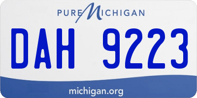 MI license plate DAH9223