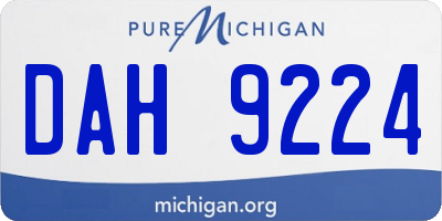 MI license plate DAH9224