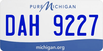 MI license plate DAH9227