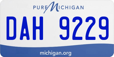 MI license plate DAH9229