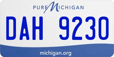 MI license plate DAH9230