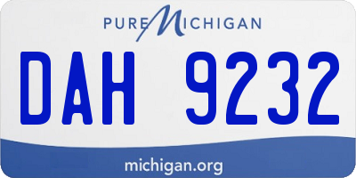 MI license plate DAH9232