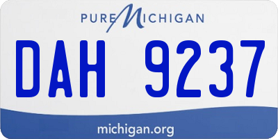 MI license plate DAH9237