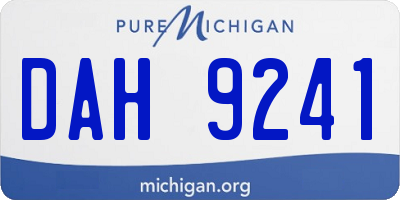 MI license plate DAH9241