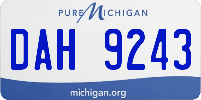 MI license plate DAH9243