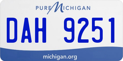 MI license plate DAH9251