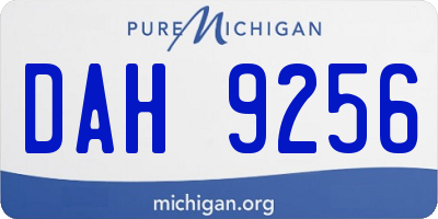 MI license plate DAH9256