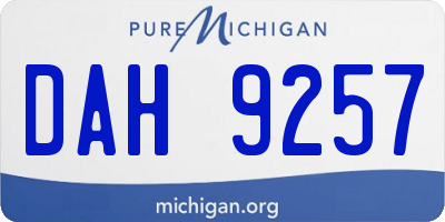 MI license plate DAH9257
