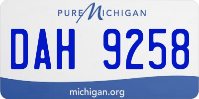 MI license plate DAH9258