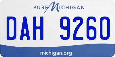 MI license plate DAH9260
