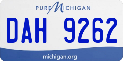 MI license plate DAH9262