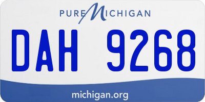MI license plate DAH9268