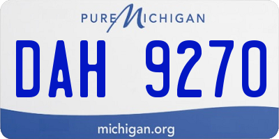 MI license plate DAH9270