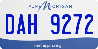 MI license plate DAH9272