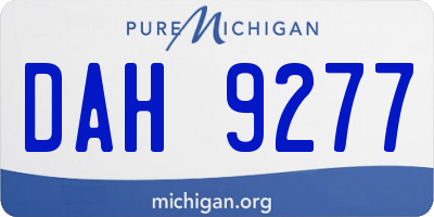 MI license plate DAH9277