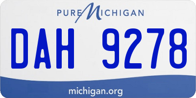 MI license plate DAH9278