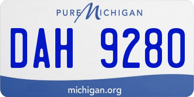 MI license plate DAH9280