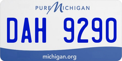 MI license plate DAH9290