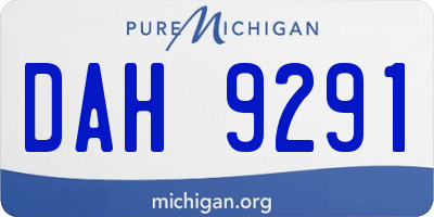 MI license plate DAH9291