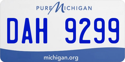 MI license plate DAH9299