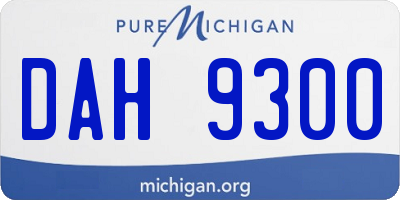 MI license plate DAH9300