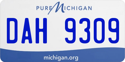 MI license plate DAH9309